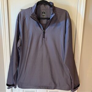 PGA Tour Pro Series Gray Quarter Zip Windbreaker, Side Pockets, Medium, EUC